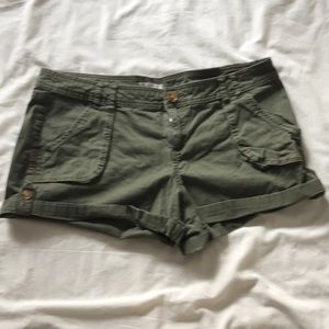 Green cargo shorts
